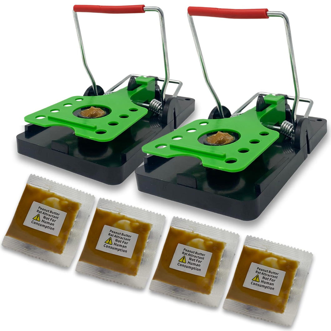 Rat Reaper XL Rat Traps 2 Pack - Pre-Baited Heavy Duty Instant Kill - Ready to Use and Reusable