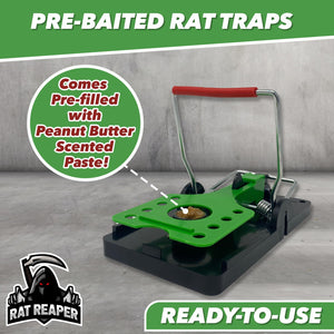 Rat Reaper XL Rat Traps 2 Pack - Pre-Baited Heavy Duty Instant Kill - Ready to Use and Reusable