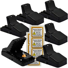 Load image into Gallery viewer, Mouse Traps Mice Traps, 6 Pack Mouse Traps for Indoors That Kill Instantly, Rodent Trap, Reusable Snap Trap for Mice Control – Includes 6 x Peanut Butter Bait Sachets – Best Ready to Use Mouse Trap
