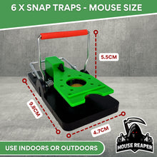 Load image into Gallery viewer, Mouse Trap, 6 Pack Heavy Duty Reusable Snap Traps that Kill Instantly, High Sensitive Mice Catcher UK, Safe and Effective Rodent Trap for Indoors &amp; Outdoors, Easy to Set &amp; Clean – Includes Peanut Bait