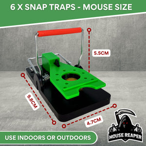 Mouse Trap, 6 Pack Heavy Duty Reusable Snap Traps that Kill Instantly, High Sensitive Mice Catcher UK, Safe and Effective Rodent Trap for Indoors & Outdoors, Easy to Set & Clean – Includes Peanut Bait