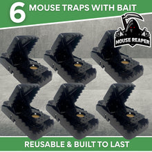 Load image into Gallery viewer, Mouse Traps Mice Traps, 6 Pack Mouse Traps for Indoors That Kill Instantly, Rodent Trap, Reusable Snap Trap for Mice Control – Includes 6 x Peanut Butter Bait Sachets – Best Ready to Use Mouse Trap