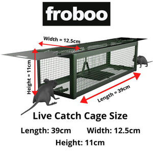 Humane Rat Trap – Live Catch Rat Cage With 2 Entry Points (No Kill) – Use Indoors & Outdoors – Pet and Child Safe – Reusable and Easy to Clean