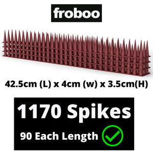 Fence Spikes - Plastic Bird Spikes for Pigeons - Deterrent to Stop Birds and Cats Sitting on Fence - Anti Climb Spikes (5.5M - 2.5 to 3.5cm Tall Spikes) Protects 3 x 6 FT Fence Panels